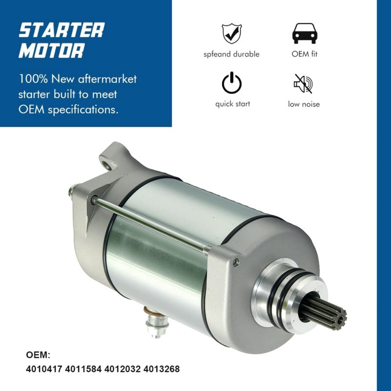 TOPSCOPE Starter Motor for 4010417 4011584 4012032 4013268 Replace 2002-2015 Polaris ATV Sportsman Ranger 600 700 800 - Image 2